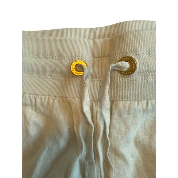 NWT Bebe Vintage Y2K Tan Cream Low Rise Tie Waist Cargo Wide Leg Flare Pants S - Picture 4 of 5